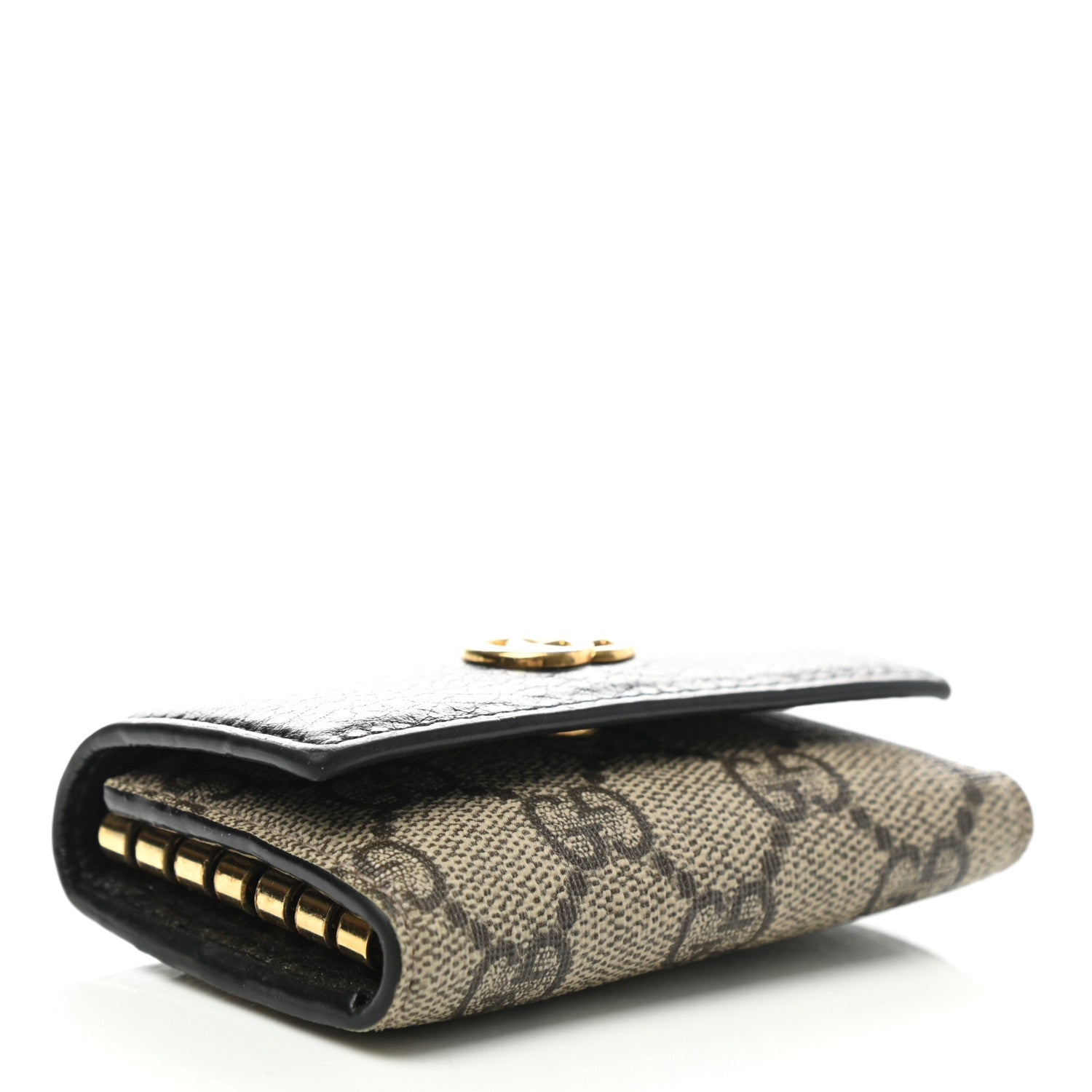 Gucci Dollar Calfskin GG Supreme Monogram GG Marmont 6 Key Holder Case Black Beige Ebony 4 of 8
