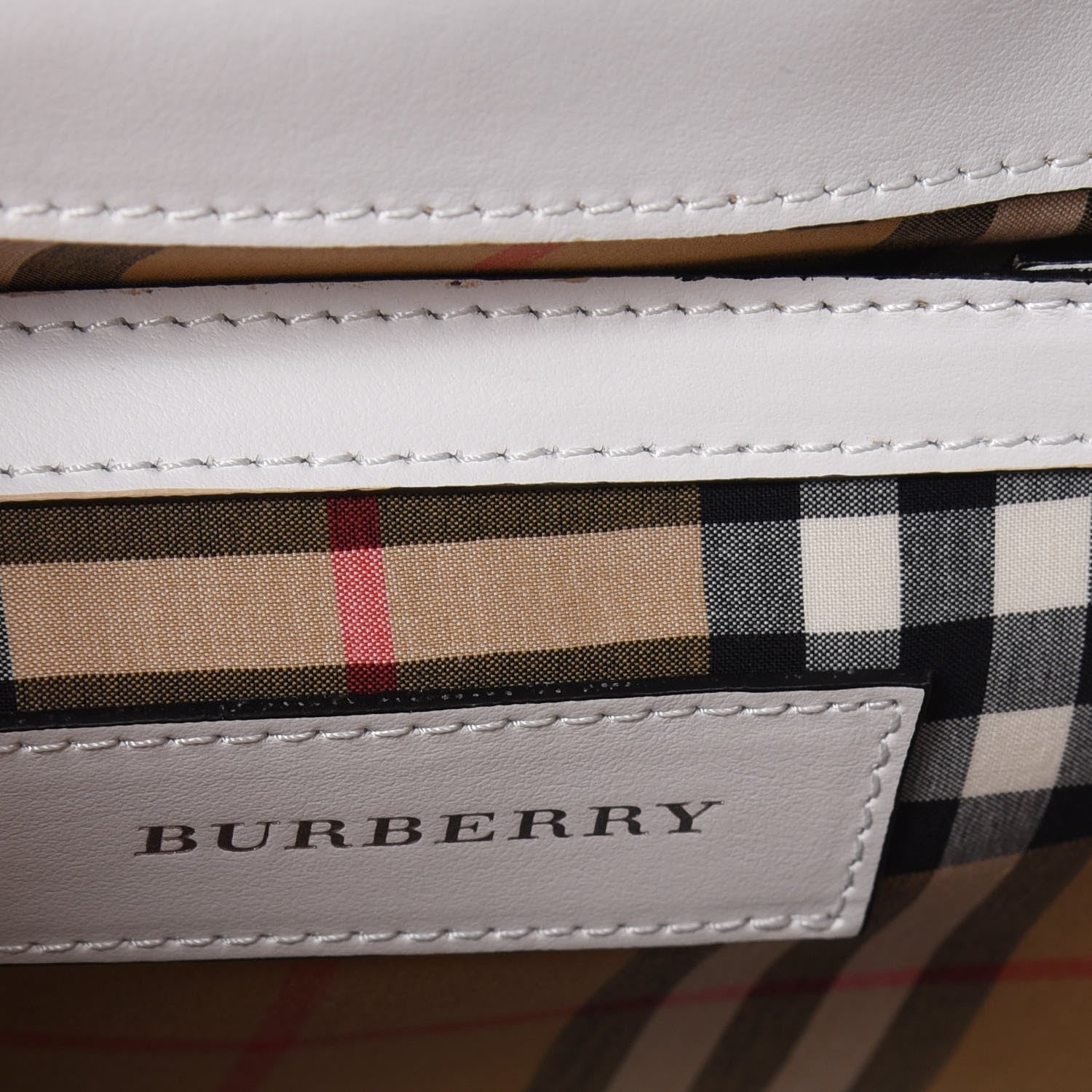 Burberry Calfskin Perforated Small Macken Crossbody Bag White 6 of 11