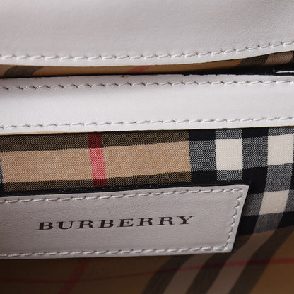 Burberry Calfskin Perforated Small Macken Crossbody Bag White 6 of 11