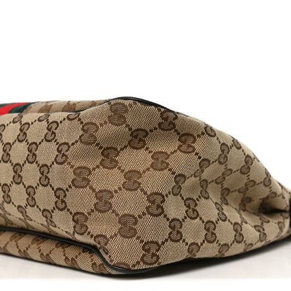 Gucci Monogram Calfskin Sherry Line Web Hobo Brown 10 of 10