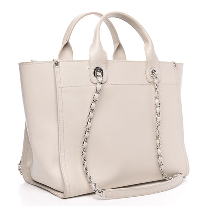Chanel Caviar Small Studded Deauville Tote Ivory 3 of 18