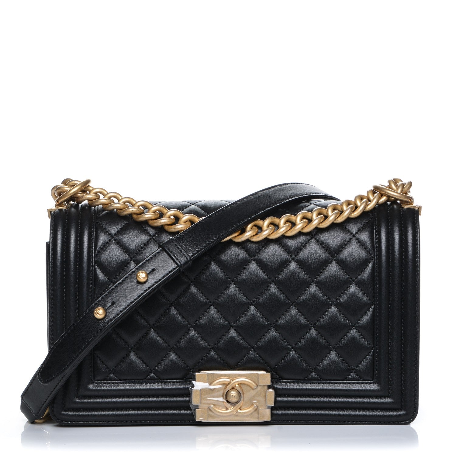 Chanel Lambskin Quilted Medium Boy Flap Black 1 of 7