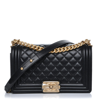 Chanel Lambskin Quilted Medium Boy Flap Black 1 of 7