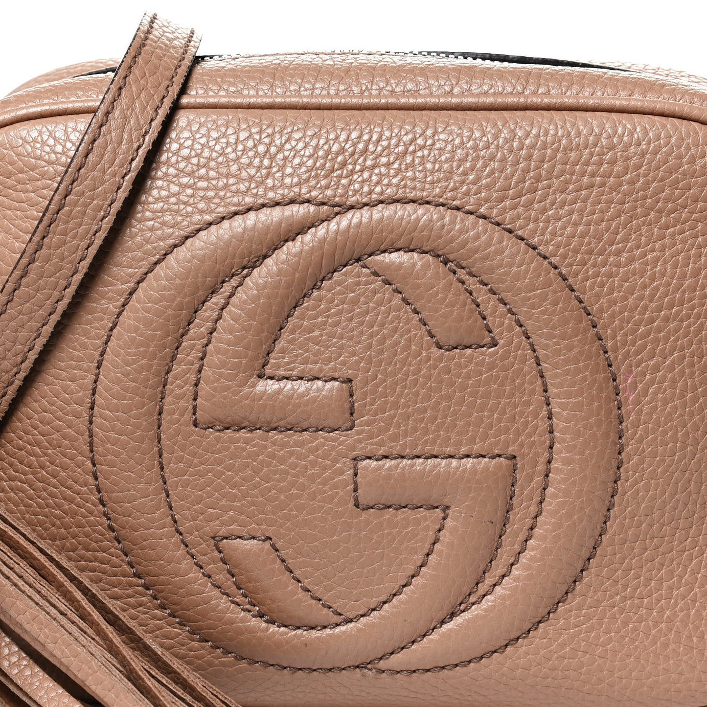 Pebbled Calfskin Small Soho Disco Bag Camelia