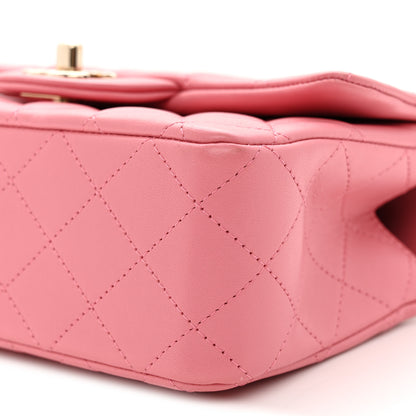 Chanel Lambskin Quilted Mini Top Handle Rectangular Flap Dark Pink 10 of 10