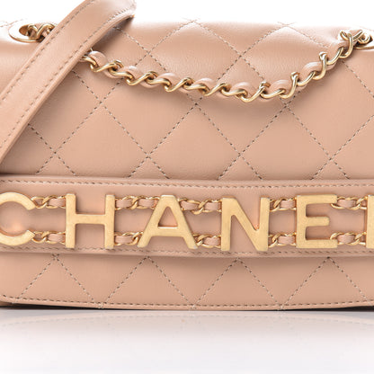 Chanel Calfskin Quilted Small Enchained Flap Beige 9 of 12