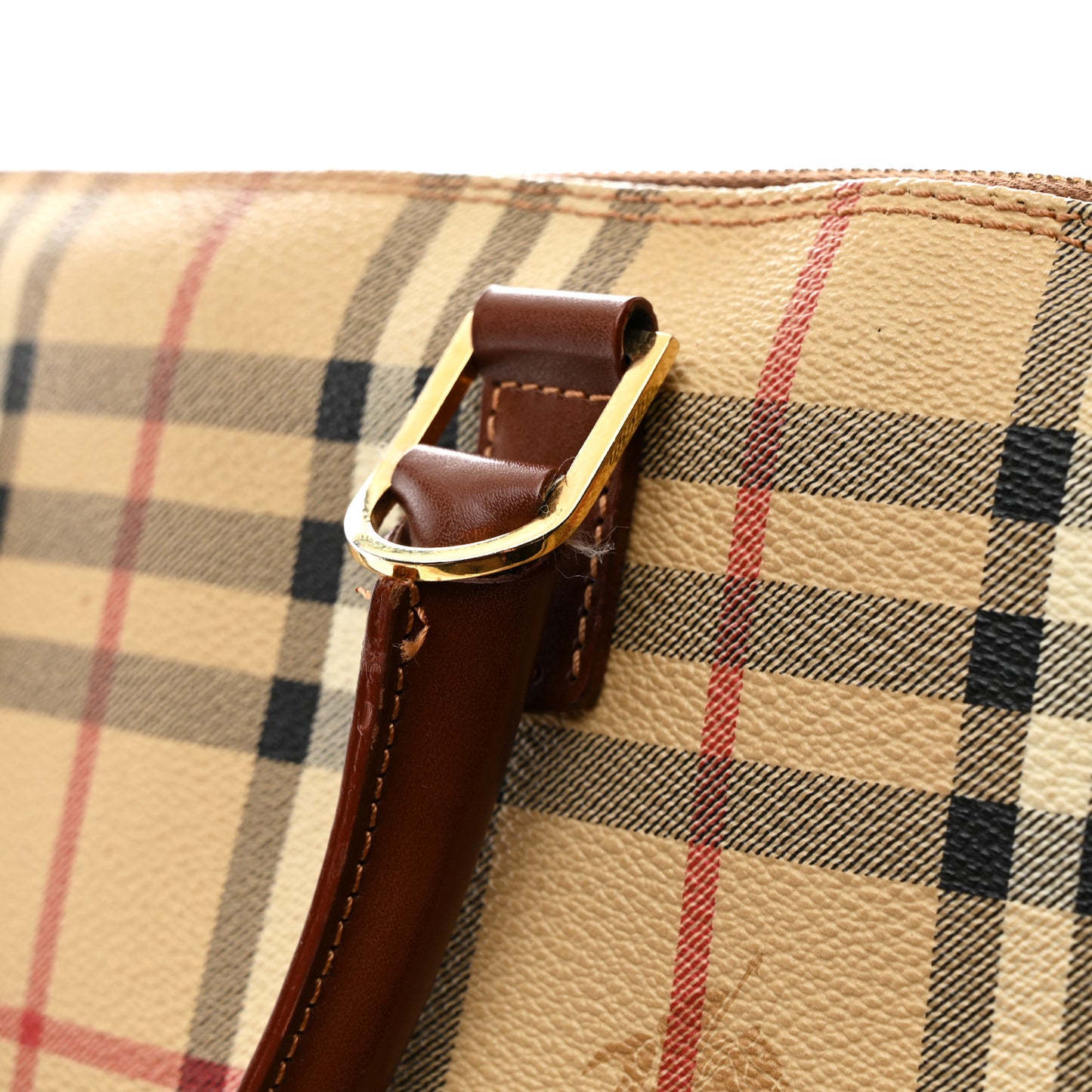 Haymarket Check Top Handle Crossbody Brown