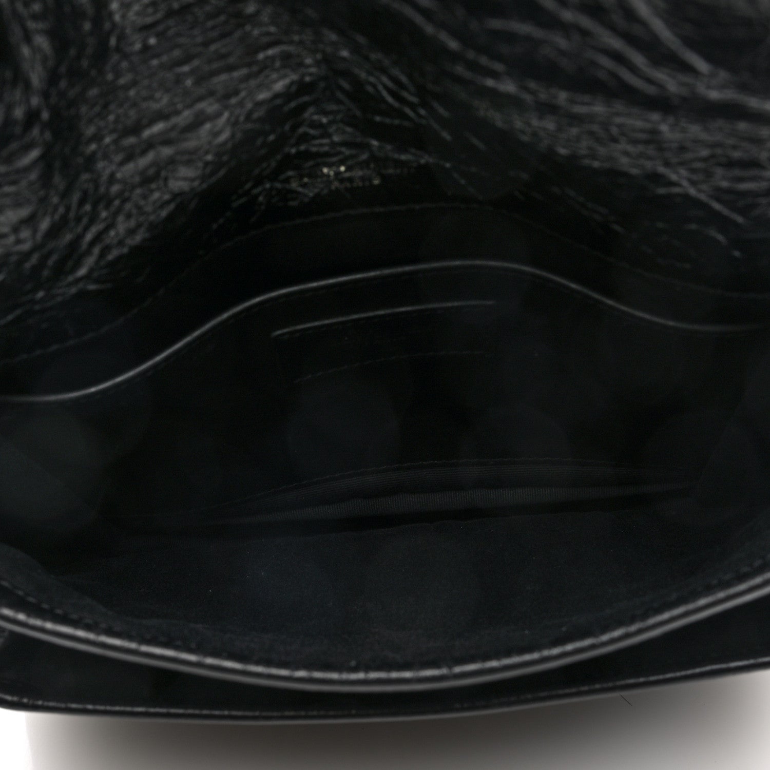 Saint Laurent Crinkled Calfskin Matelasse Monogram Baby Niki Chain Satchel Black 5 of 9