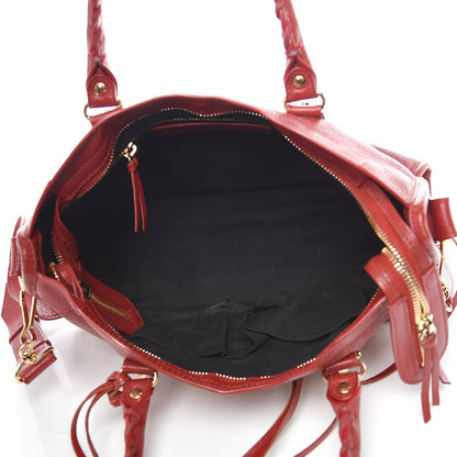Balenciaga Chevre Gold Metallic Edge Hardware S City Rouge Groseille 5 of 17