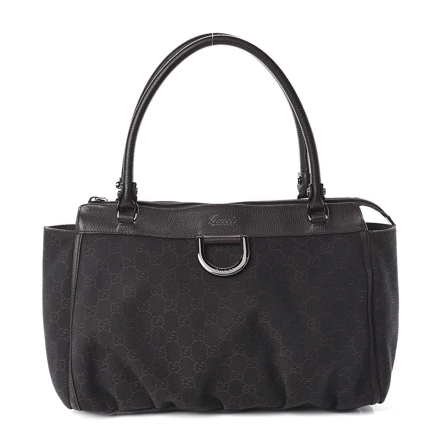 Gucci Monogram D Ring Tote Dark Brown 1 of 8