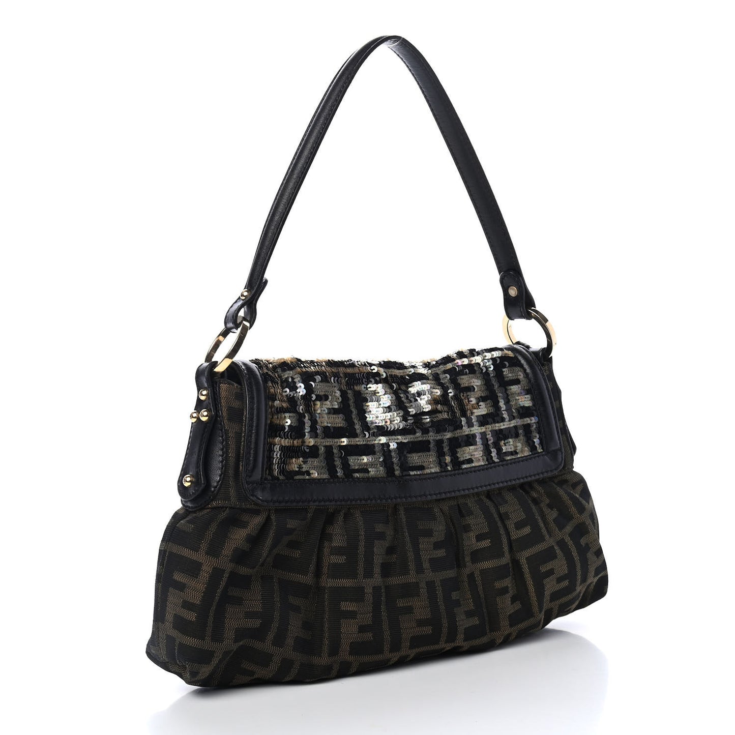 Zucca Sequin Small Chef Shoulder Bag Tobacco