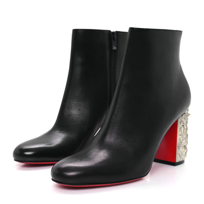 Christian Louboutin Calfskin Bas Relief Pietra 85 Ankle Boots 38.5 Black 4 of 10