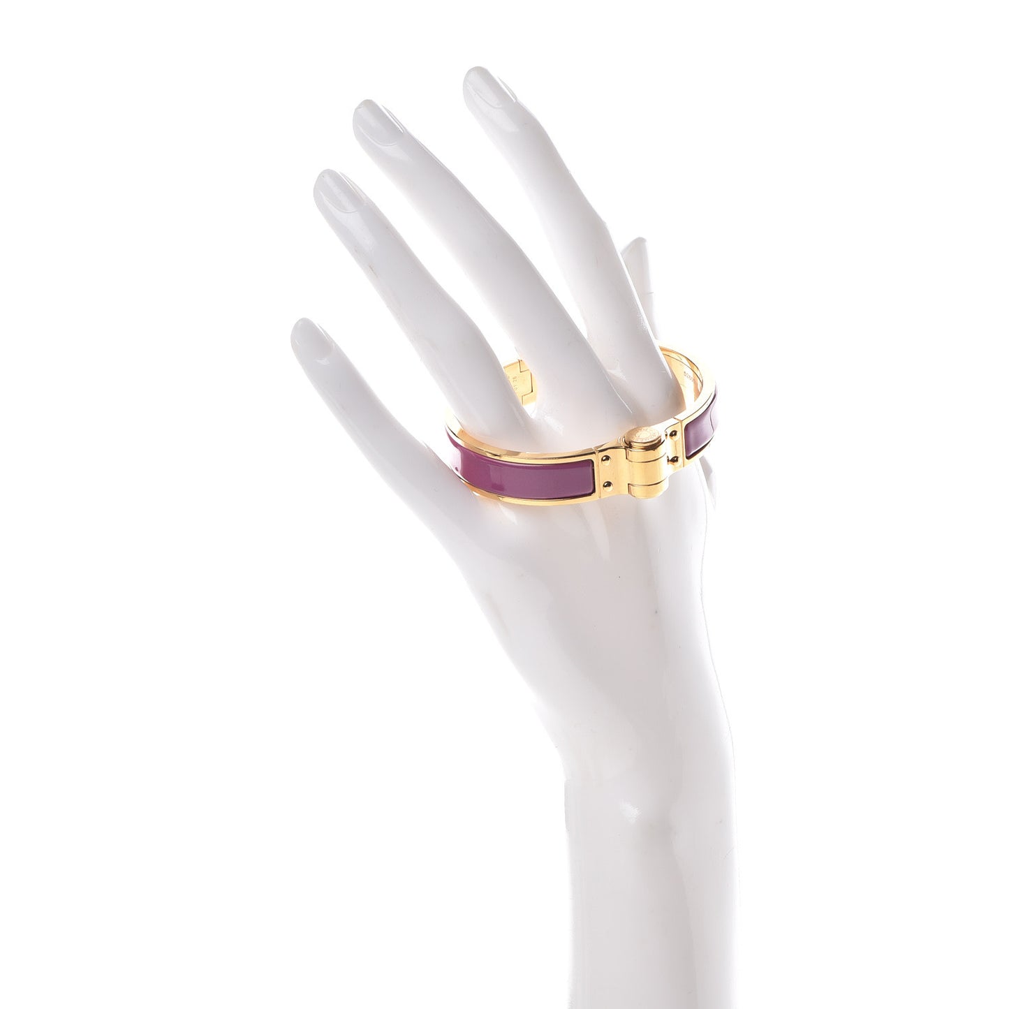 Enamel Charniere Uni Narrow Hinged Bracelet S Rose Azalee