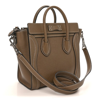 Celine Drummed Calfskin Nano Luggage Souris 2 of 9