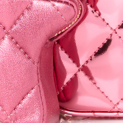 Chanel Mirror Calfskin Metallic Lambskin Quilted Hollywood Boulevard Mini Flap With Star Coin Purse Pink 9 of 13