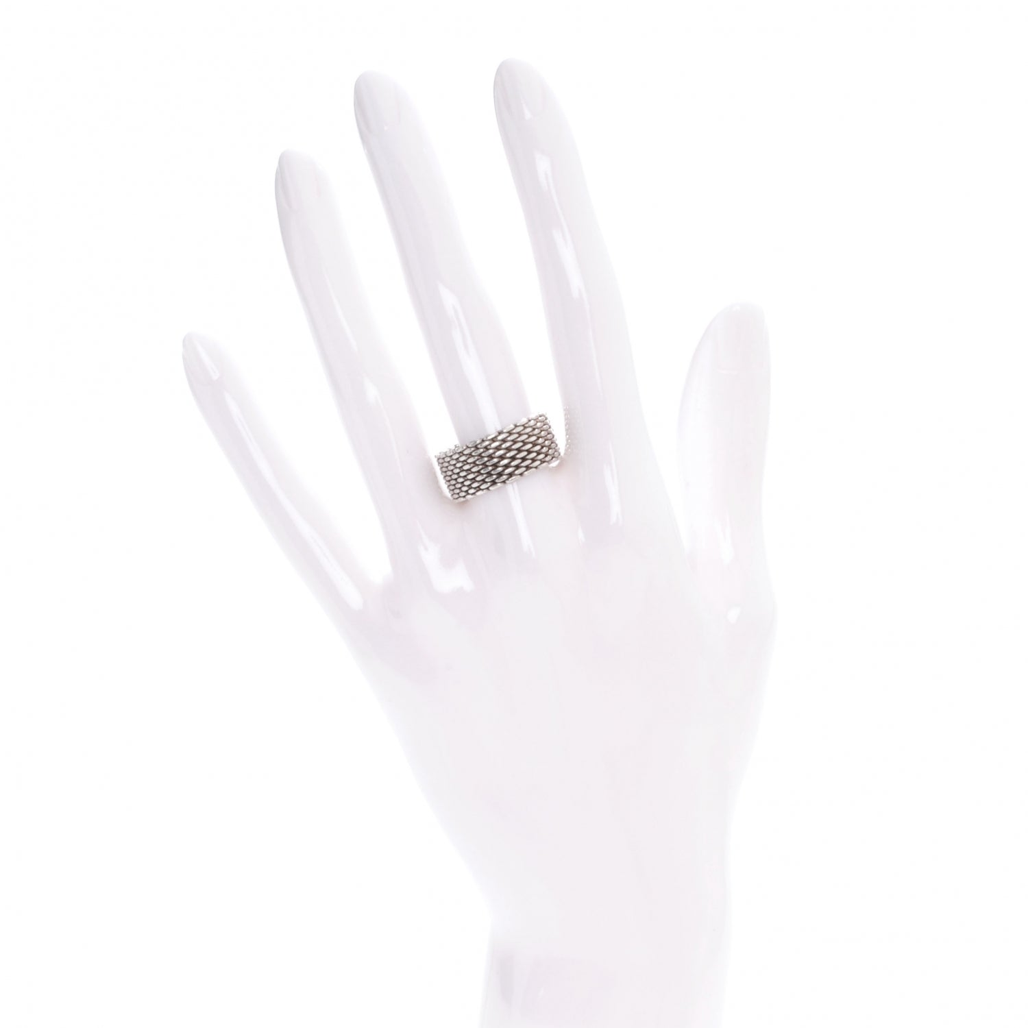 Tiffany Sterling Silver Mesh Somerset Ring 9 2 of 4