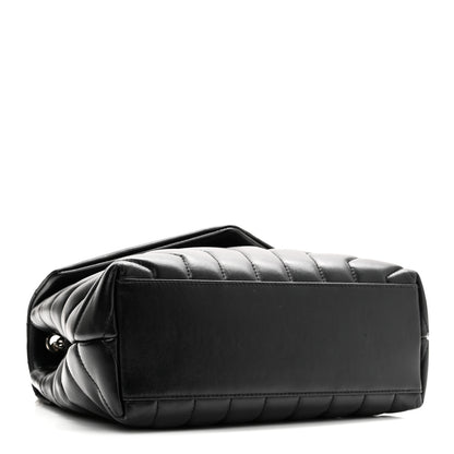 Saint Laurent Calfskin Y Quilted Monogram Small Loulou Chain Satchel Black 4 of 10