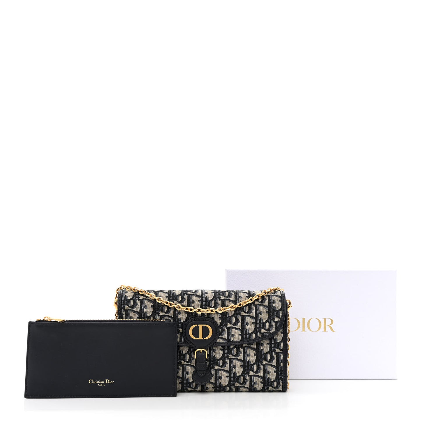 Oblique Bobby East West Pouch With Chain Blue