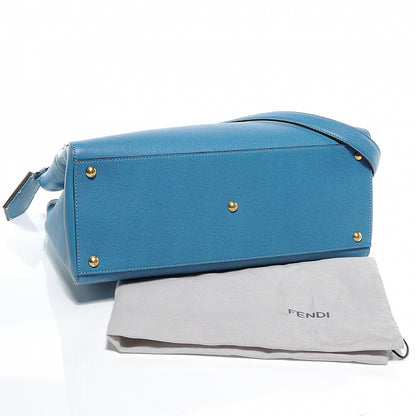 Fendi Vitello Elite Medium 2Jours Tote Turquoise 8 of 9