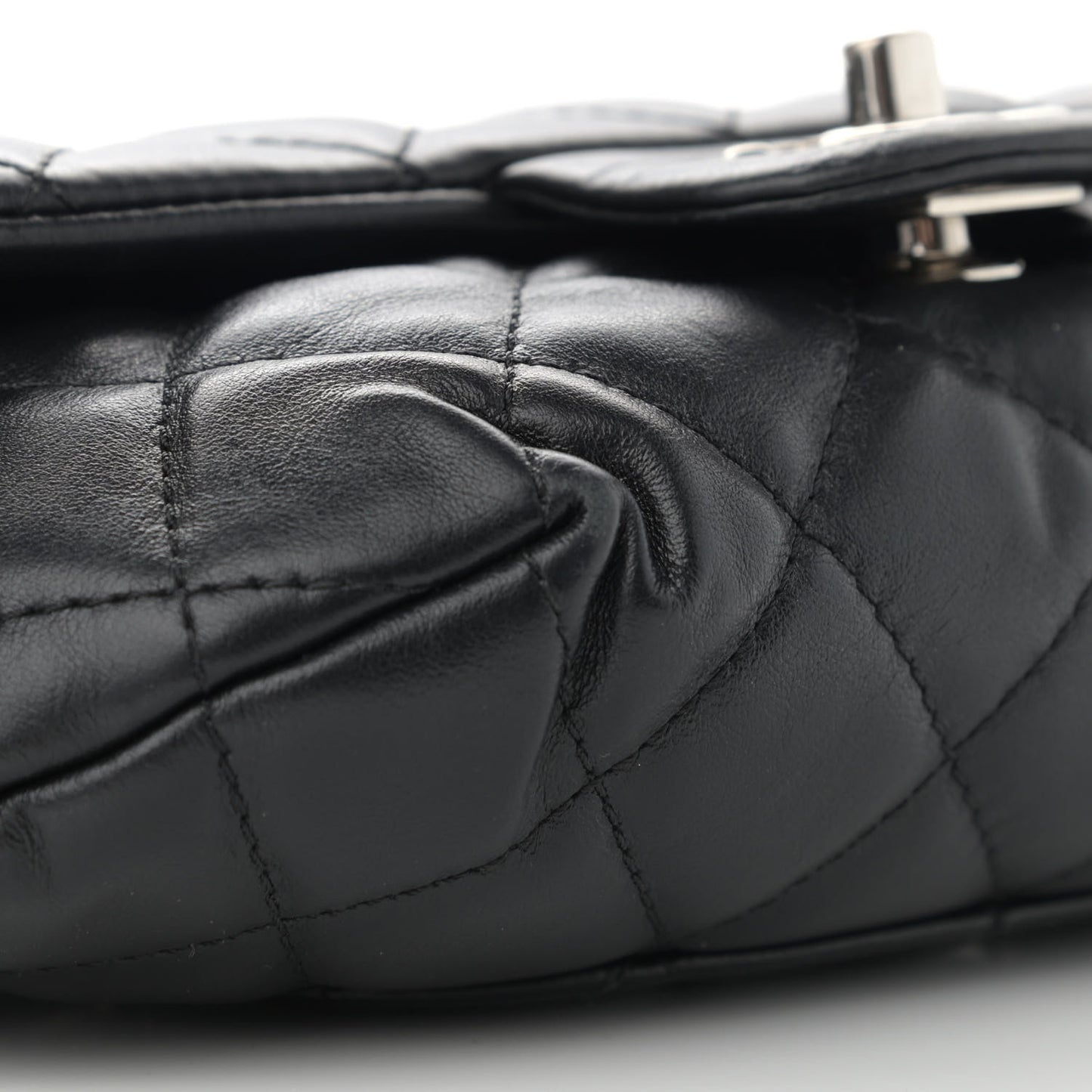 Calfskin Quilted CC Uniform Flap Belt Bag Black