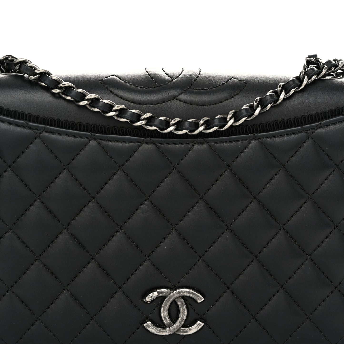 Calfskin Quilted Small Ballerine Flap Black