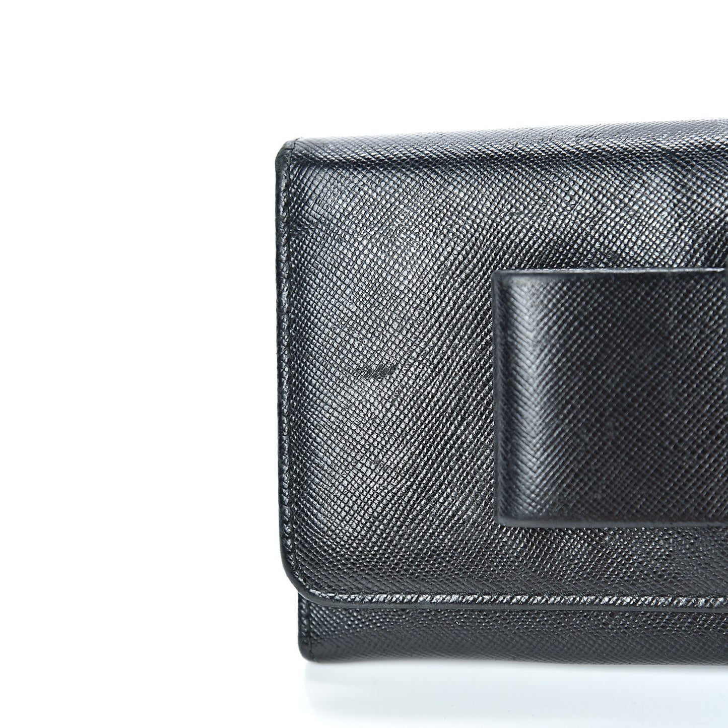 Saffiano Bow Continental Wallet Black