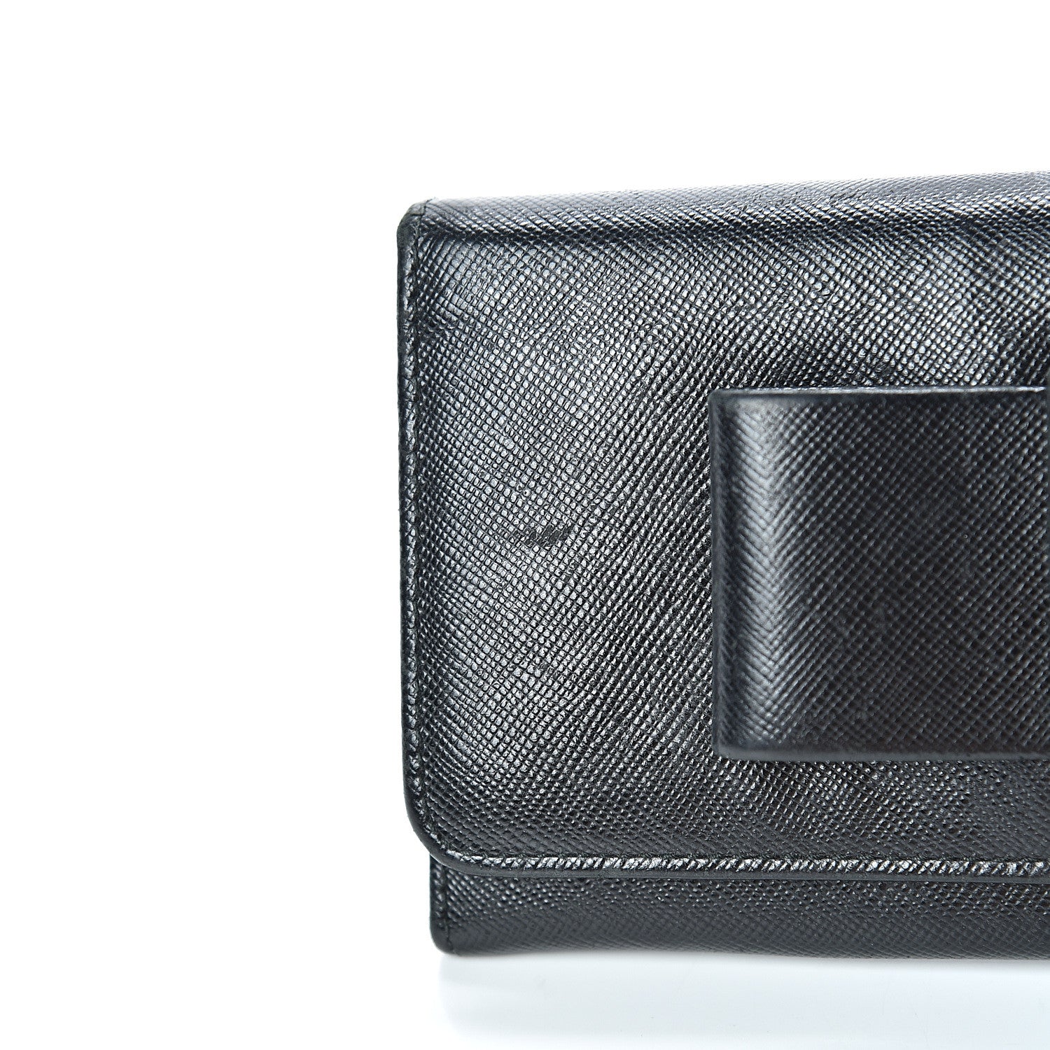 Prada Saffiano Bow Continental Wallet Black 8 of 10