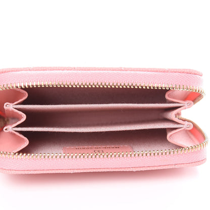 Chanel Iridescent Caviar Chevron Quilted Zip Coin Purse Pink 5 of 8