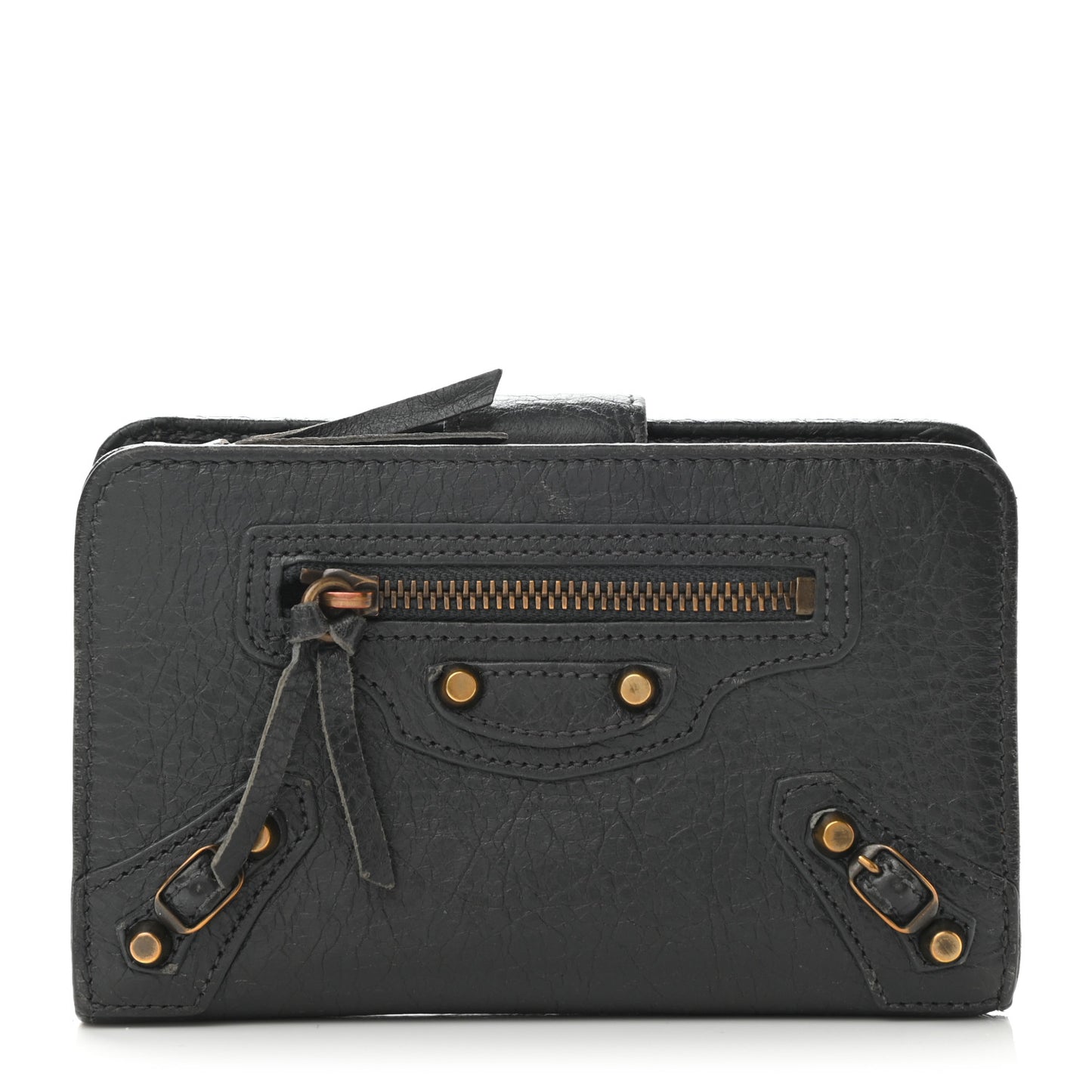 Agneau Classic Hardware Continental Zip Around Wallet Gris Fossile