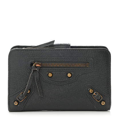 Balenciaga Agneau Classic Hardware Continental Zip Around Wallet Gris Fossile 1 of 12