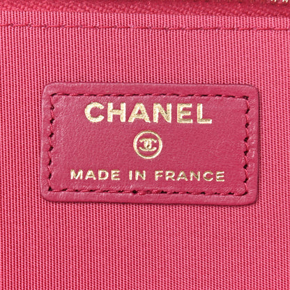 Chanel Lambskin Quilted Small Top Handle Vanity Case With Chain Dark Pink 6 of 9
