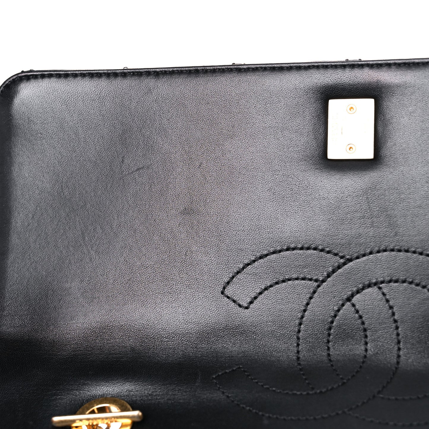 Lambskin Quilted Large Trendy CC Dual Handle Flap Bag Black