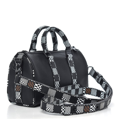 Louis Vuitton Calfskin Damier Distorted Keepall XS Black 3 of 9