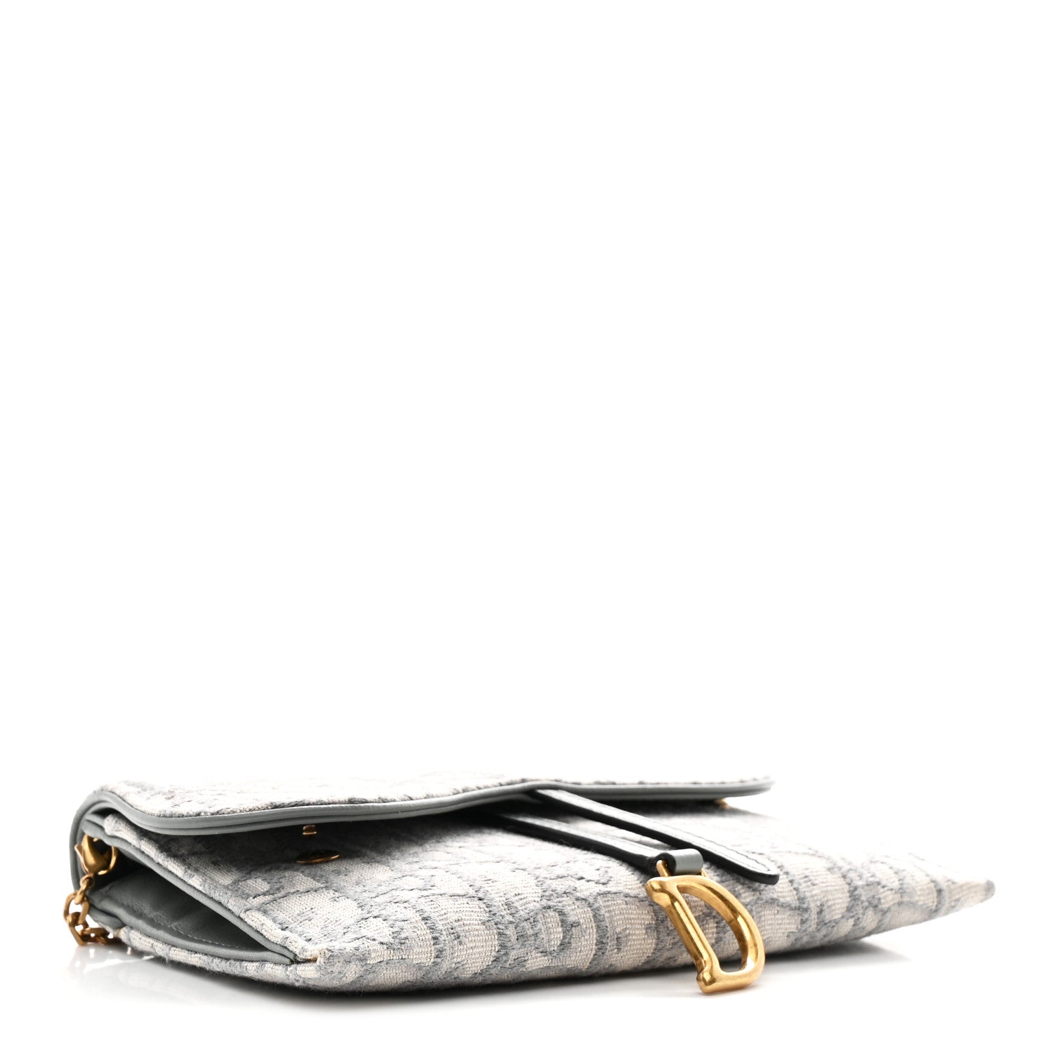 Christian Dior Oblique Saddle Chain Long Wallet Grey 8 of 23