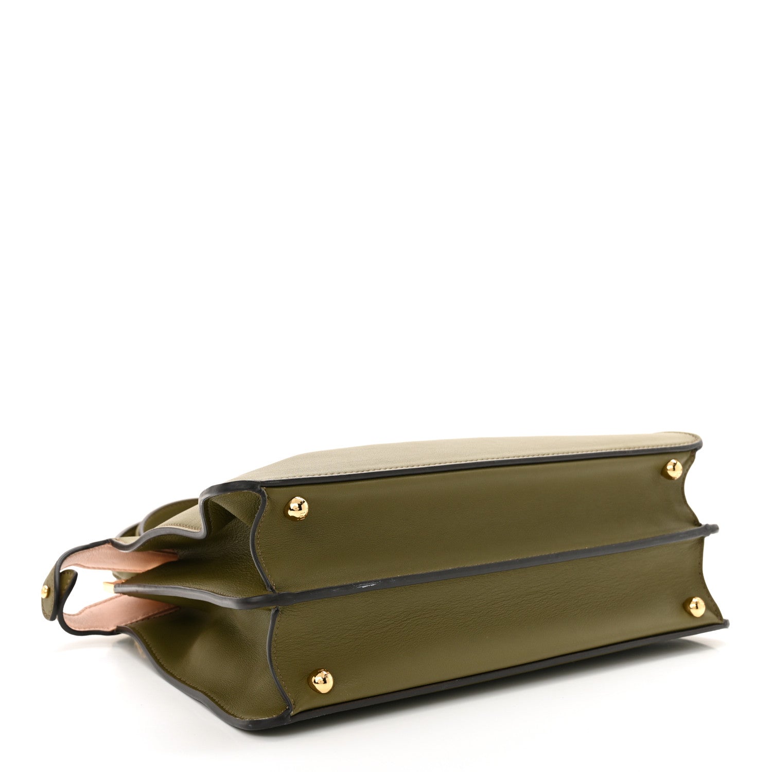 Fendi Vitello Seta Shiny Nappa Medium Peekaboo I SEE U Satchel Avocado Light Rose 4 of 12