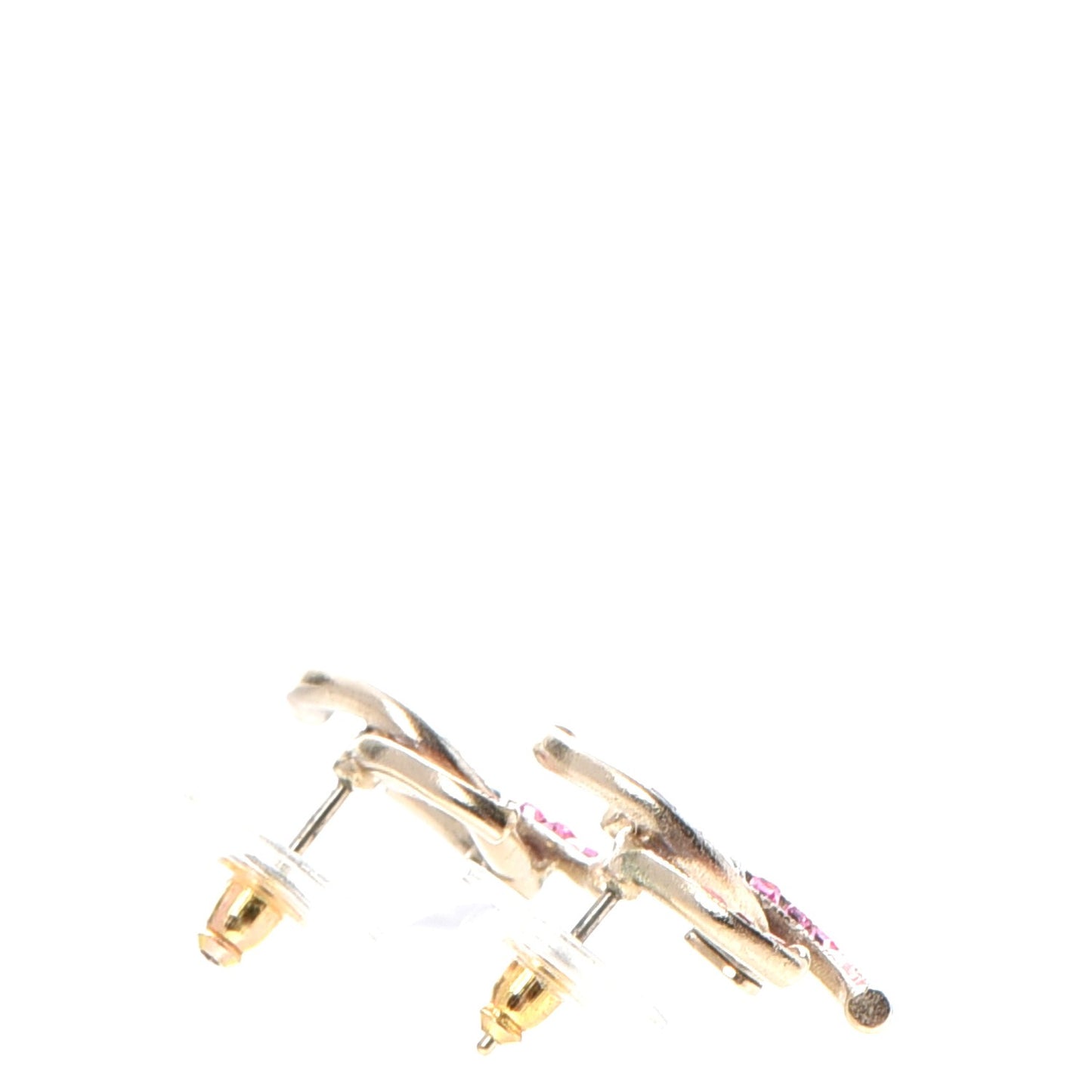 Crystal Baguette CC Earrings Gold Multicolor