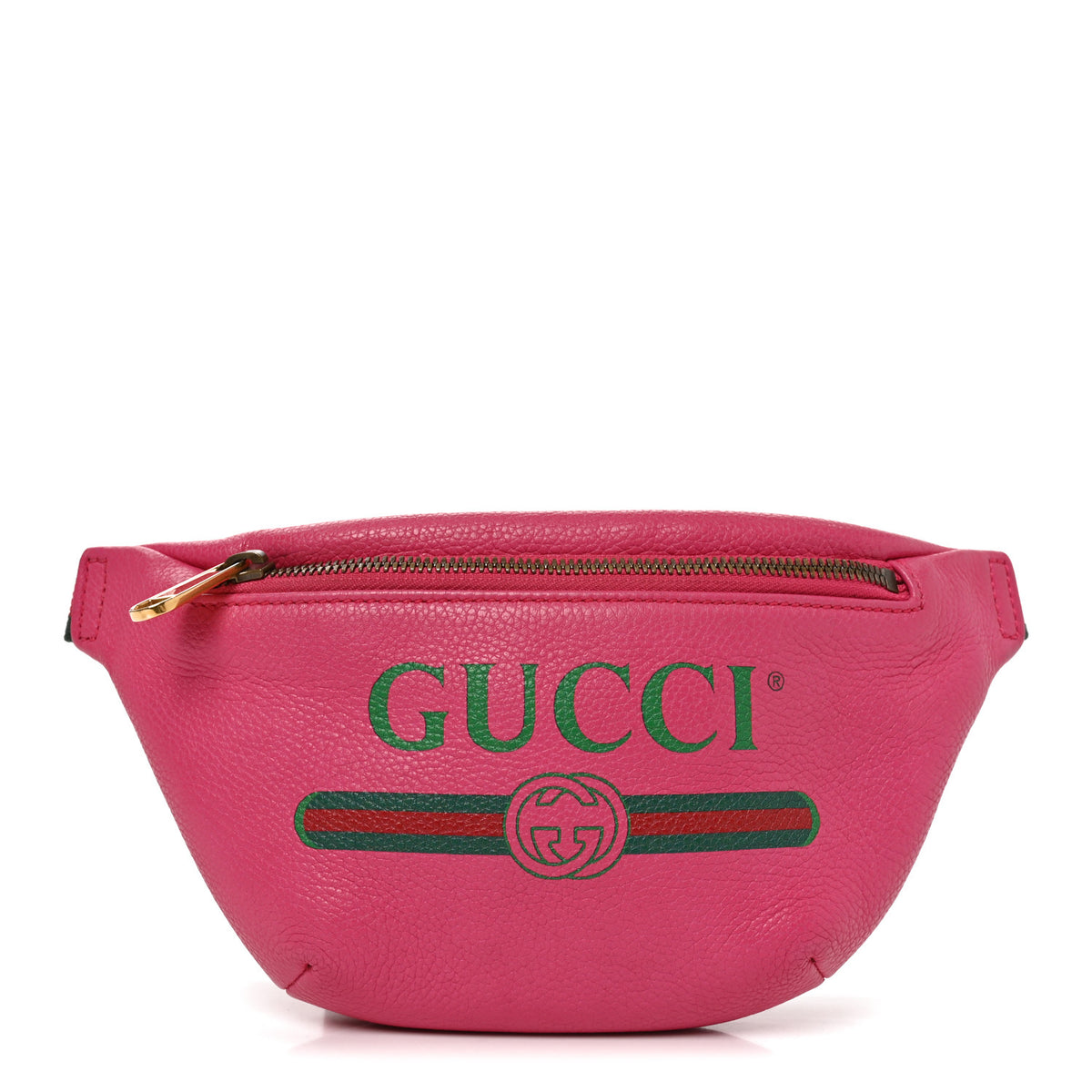 Gucci Grained Calfskin Small Logo Belt Bag Box Pink Green 1 of 10