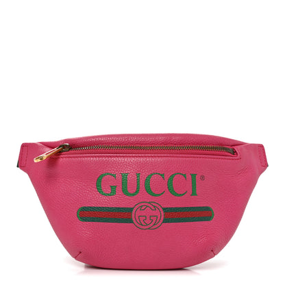 Gucci Grained Calfskin Small Logo Belt Bag Box Pink Green 1 of 10