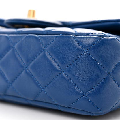 Chanel Lambskin Quilted Pearl Crush Mini Rectangular Flap Blue 10 of 11