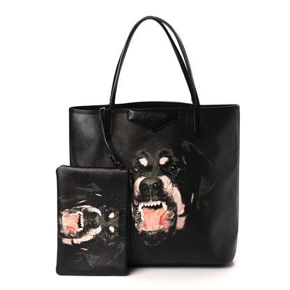 Givenchy Textured Coated Canvas Rottweiler Print Antigona Tote Black 1 of 11