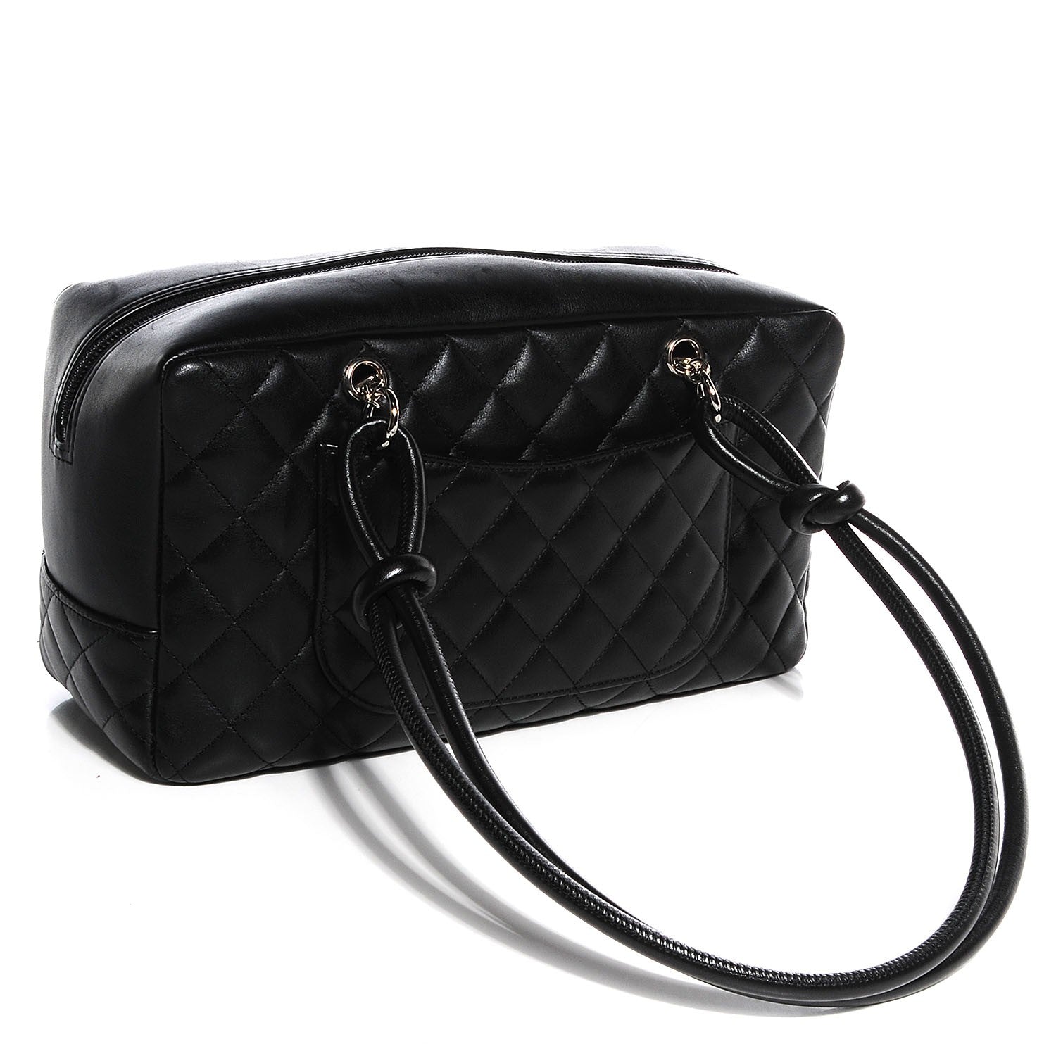 Chanel Calfskin Quilted Large Cambon Bowler Black 3 of 7