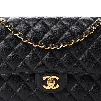 Chanel Caviar Quilted Medium Double Flap Black 10 of 11
