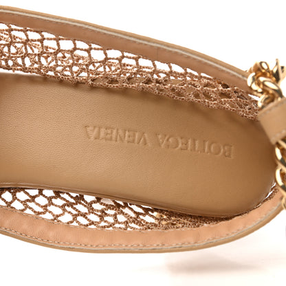 Bottega Veneta Mesh Nappa Chunky Chain Sandals 37 Beige Pony 7 of 8
