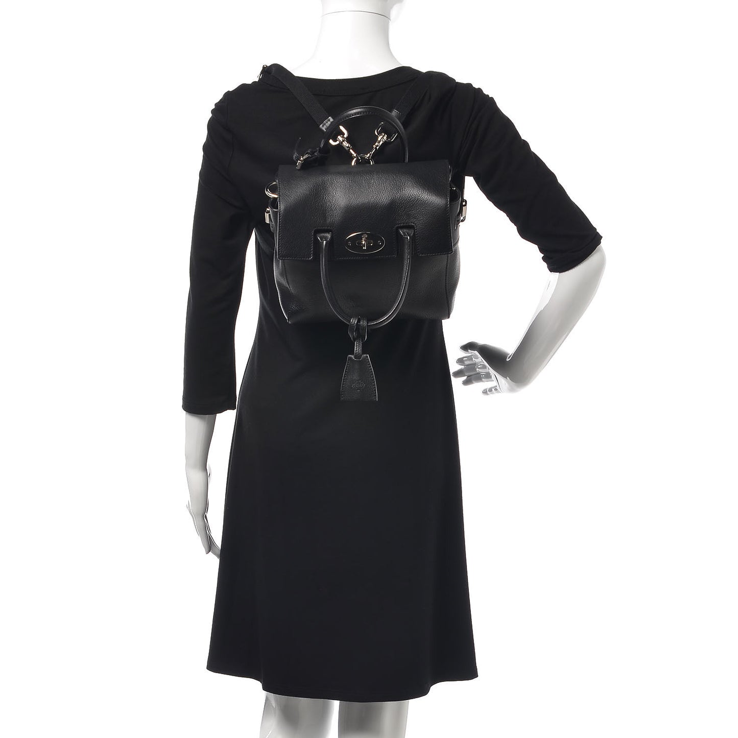 Natural Leather Mini Cara Delevingne Convertible Satchel Black