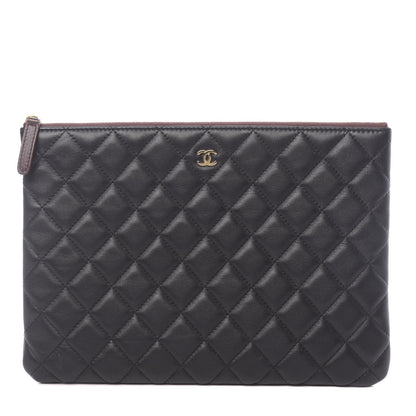 Chanel Lambskin Quilted Medium Cosmetic Case Black 1 of 13