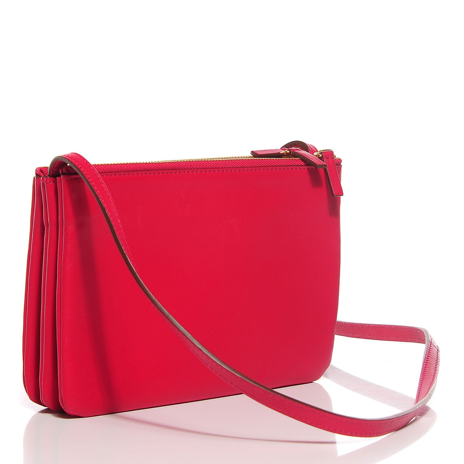 Celine Lambskin Small Trio Crossbody Bag Fuchsia 3 of 9