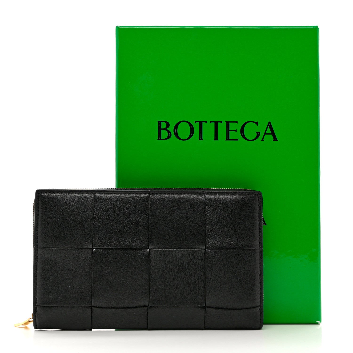 Bottega Veneta Nappa Maxi Intrecciato Zip Around Wallet Black 8 of 8