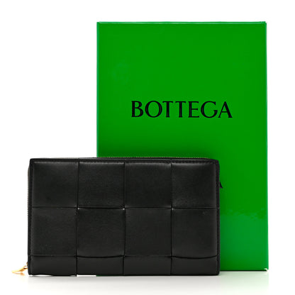 Bottega Veneta Nappa Maxi Intrecciato Zip Around Wallet Black 8 of 8