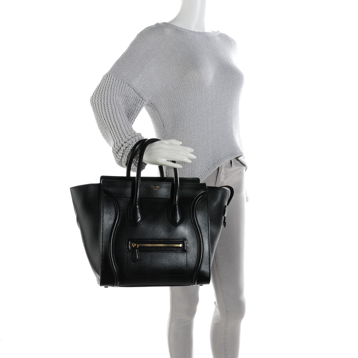 Celine Smooth Calfskin Mini Luggage Black 2 of 8