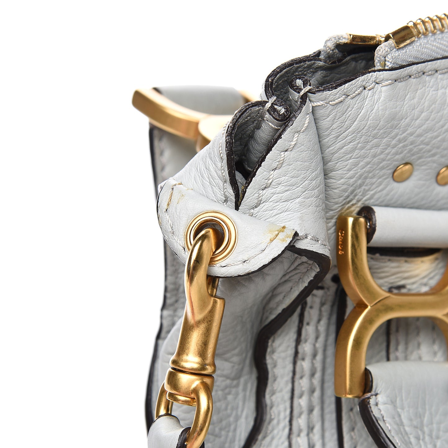 Calfskin Small Marcie Satchel Airy Grey